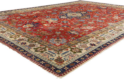 9 x 13 Antique Red Persian Tabriz Rug 78830