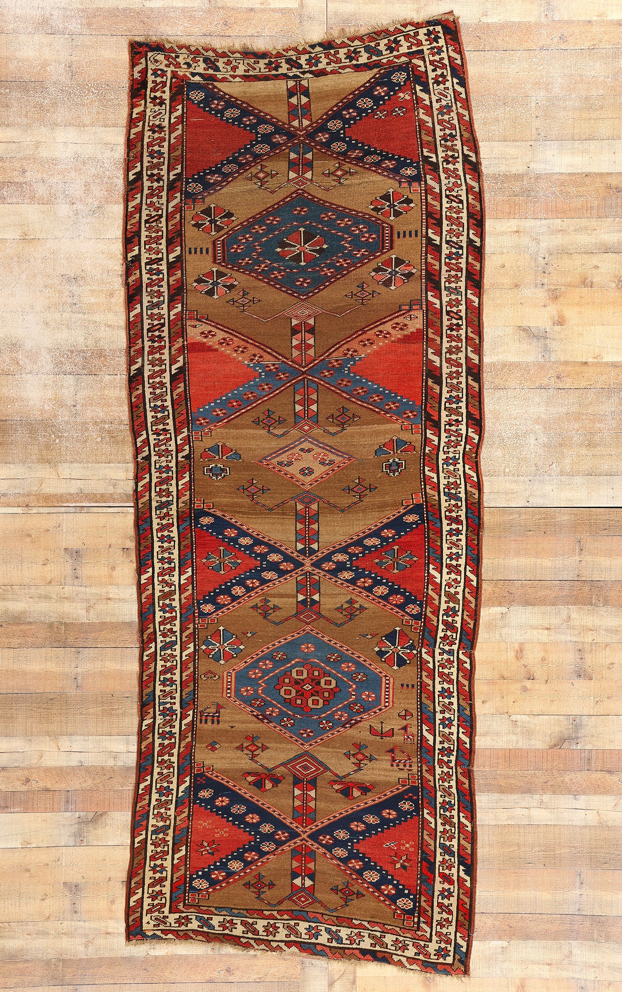 4 x 11 Antique Persian Sarab Rug 73991