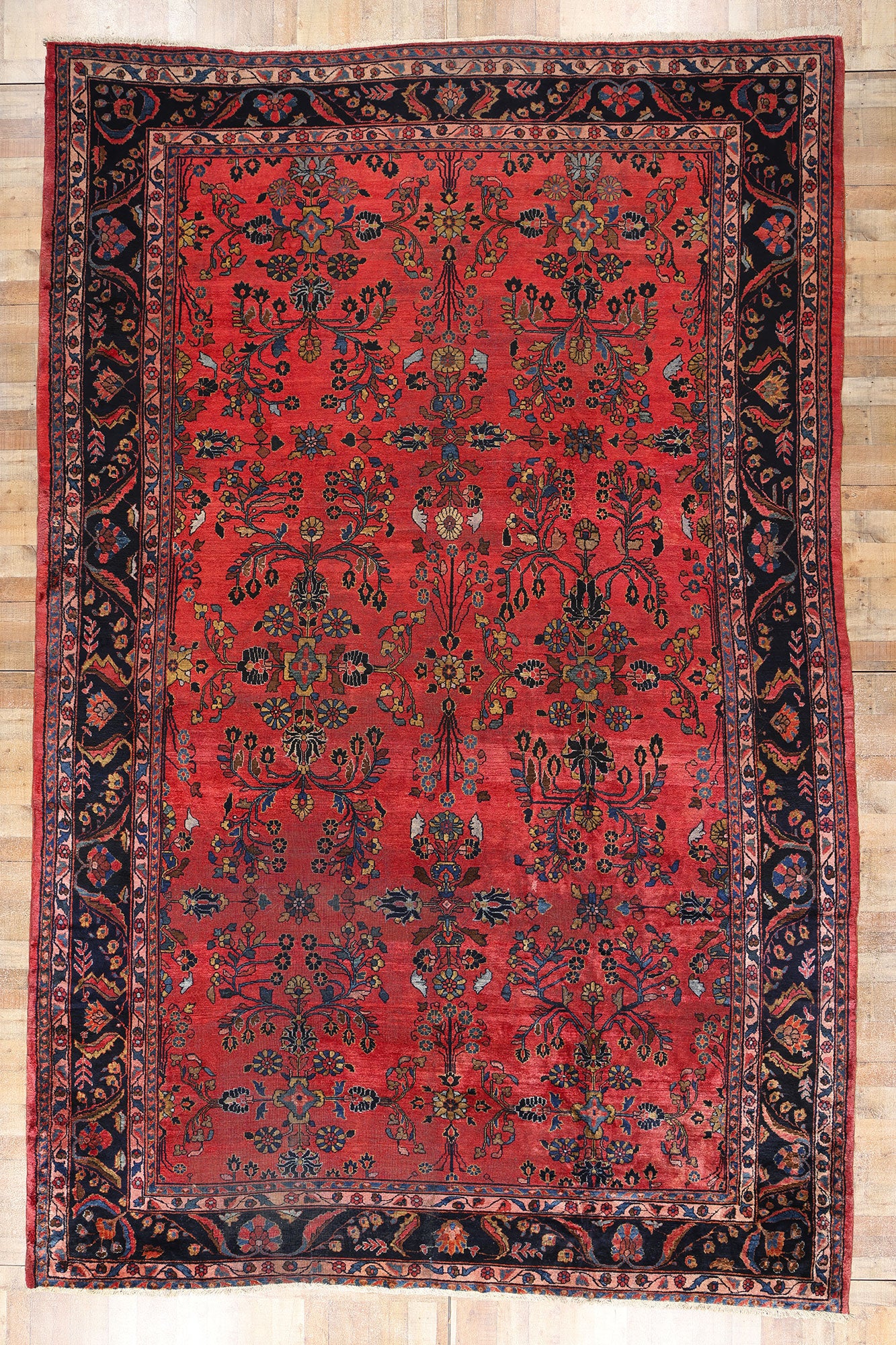 11 x 17 Antique Persian Sarouk Mahal Rug 90024