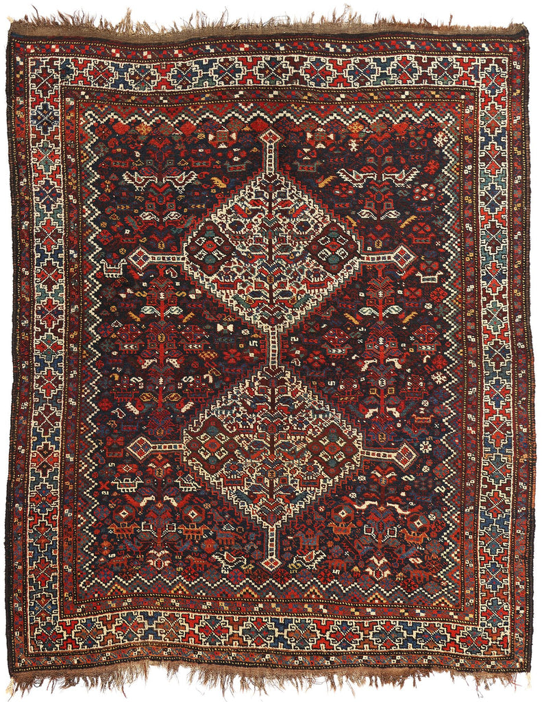 6 x 7 Antique Persian Shiraz Rug 78179