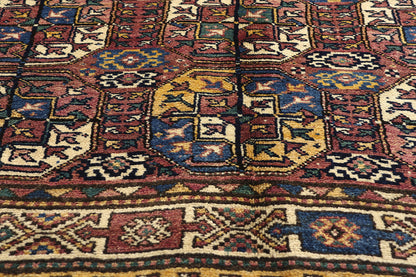 5 x 8 Antique Plum Caucasian Azerbaijan Tekke Rug 60892