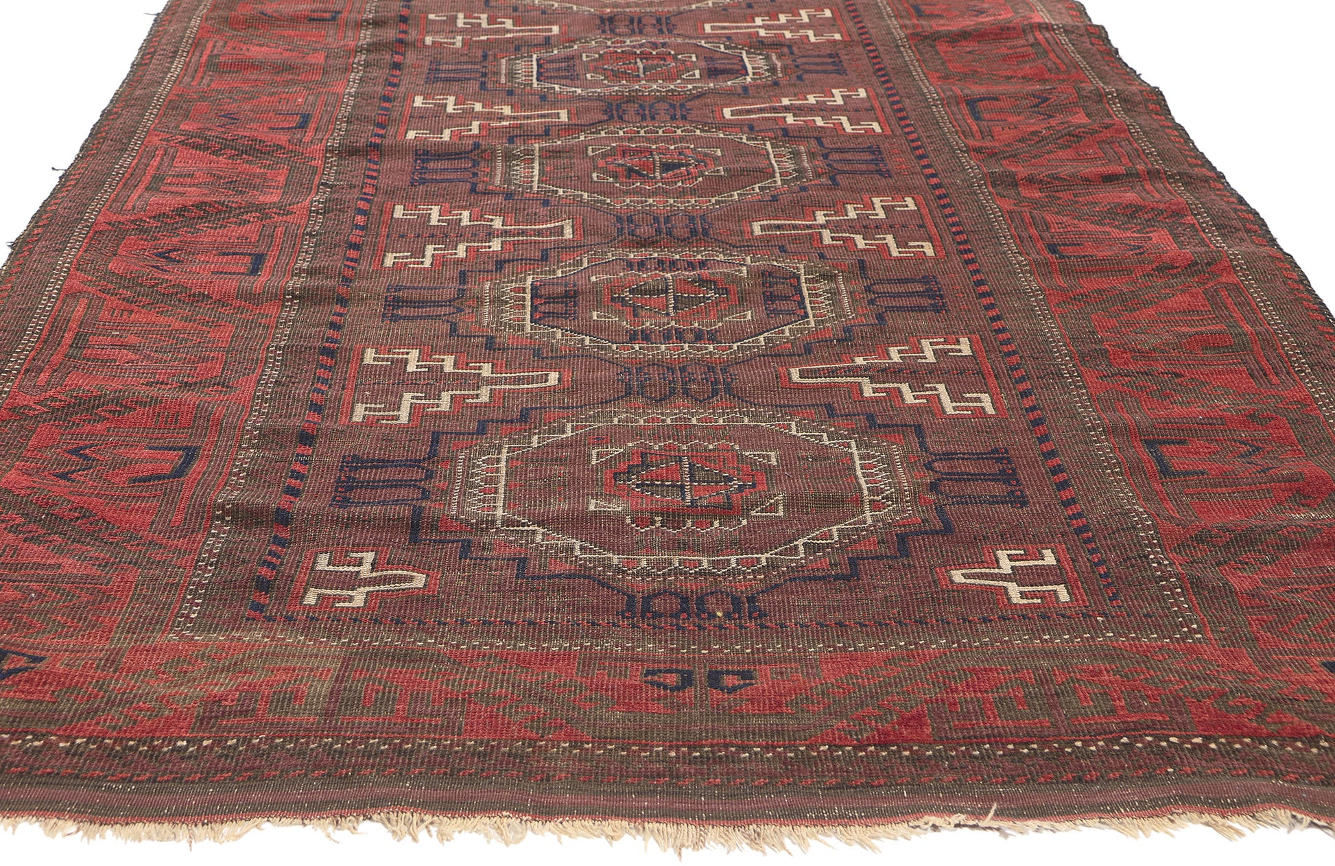 4 x 12 Antique Turkoman Afghan Rug 78673
