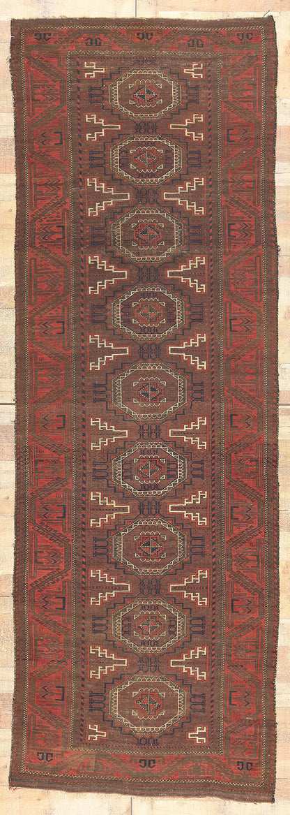 4 x 12 Antique Turkoman Afghan Rug 78673