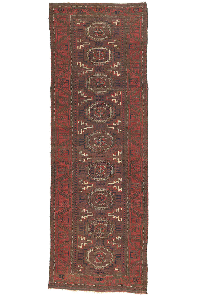 4 x 12 Antique Turkoman Afghan Rug 78673