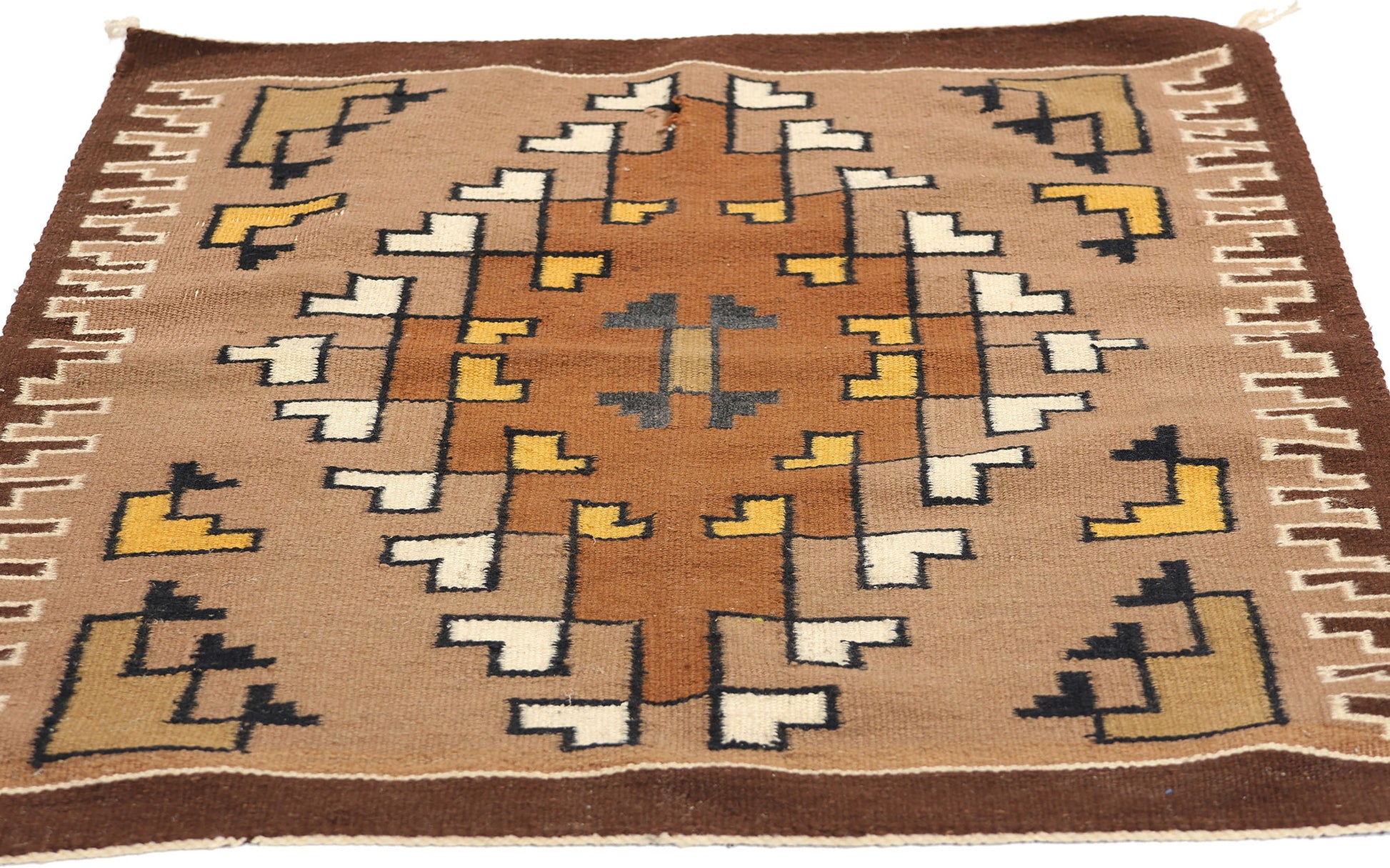 2 x 3 Antique Two Grey Hills Navajo Rug 78748