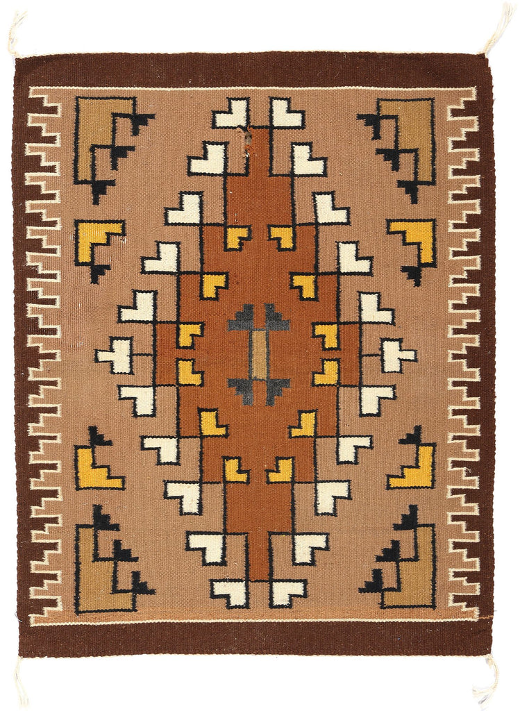 2 x 3 Antique Two Grey Hills Navajo Rug 78748