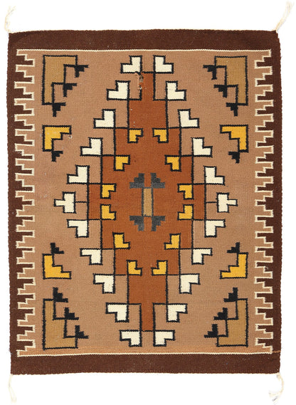 2 x 3 Antique Two Grey Hills Navajo Rug 78748