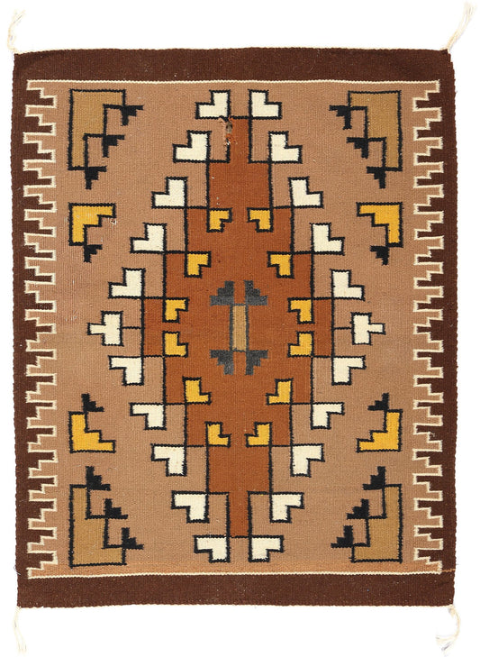 2 x 3 Antique Two Grey Hills Navajo Rug 78748