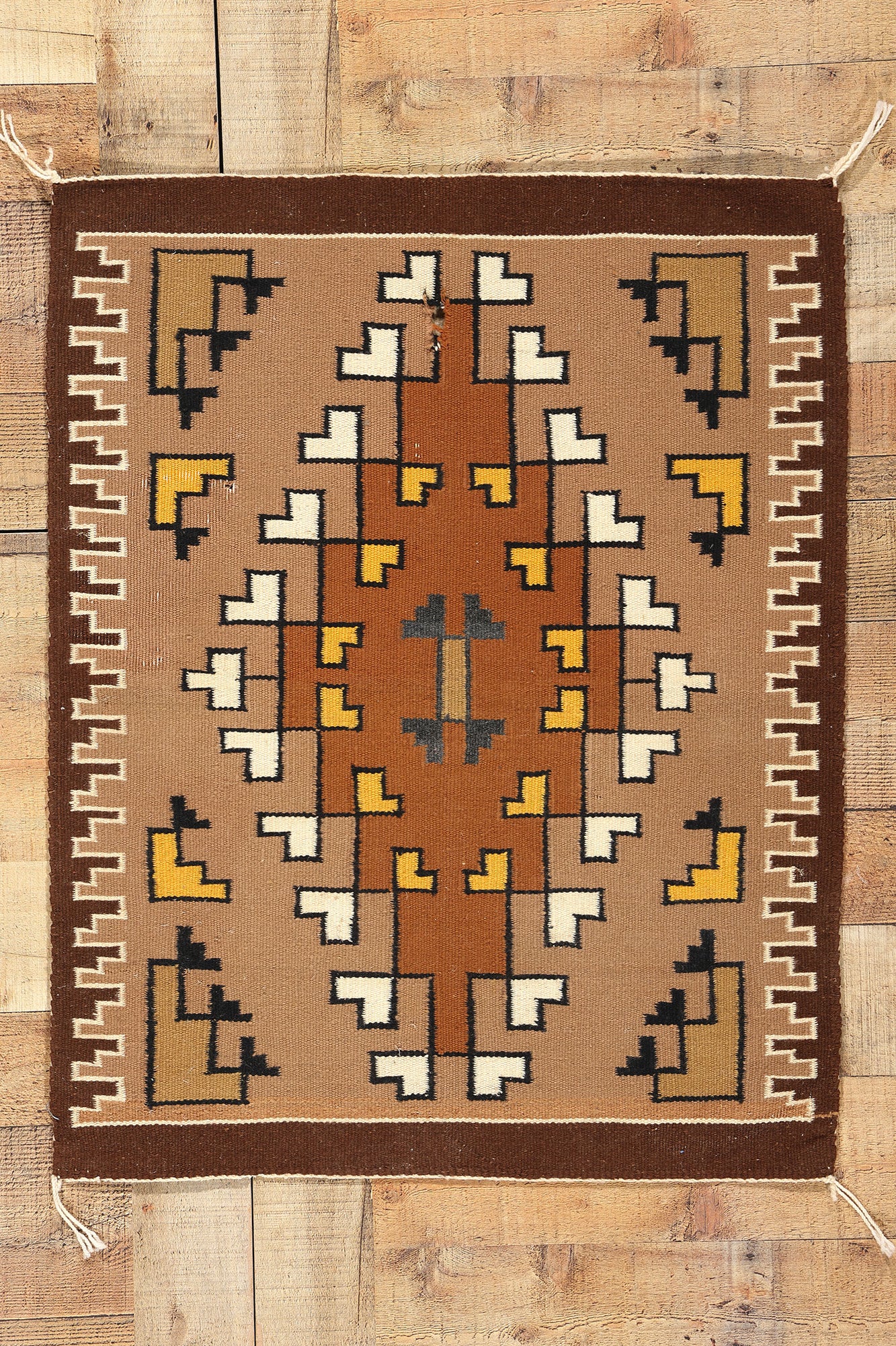 2 x 3 Antique Two Grey Hills Navajo Rug 78748