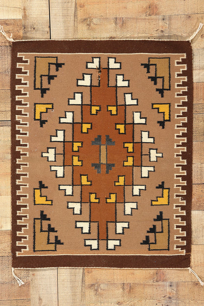 2 x 3 Antique Two Grey Hills Navajo Rug 78748