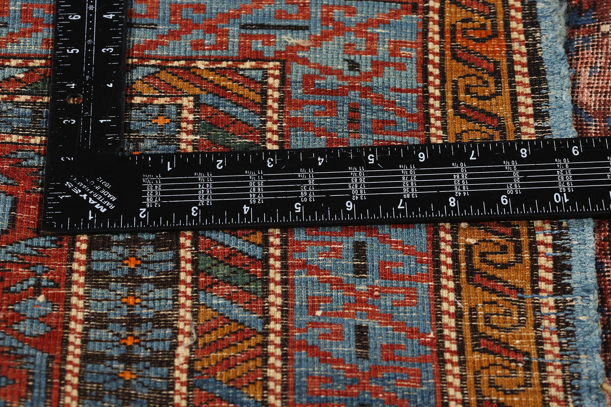 4 x 6 Antique-Worn Persian Kuba Rug 78840