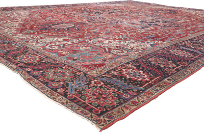 12 x 16 Antique-Worn Persian Heriz Rug 78657