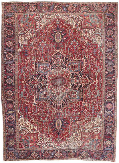 12 x 16 Antique-Worn Persian Heriz Rug 78657