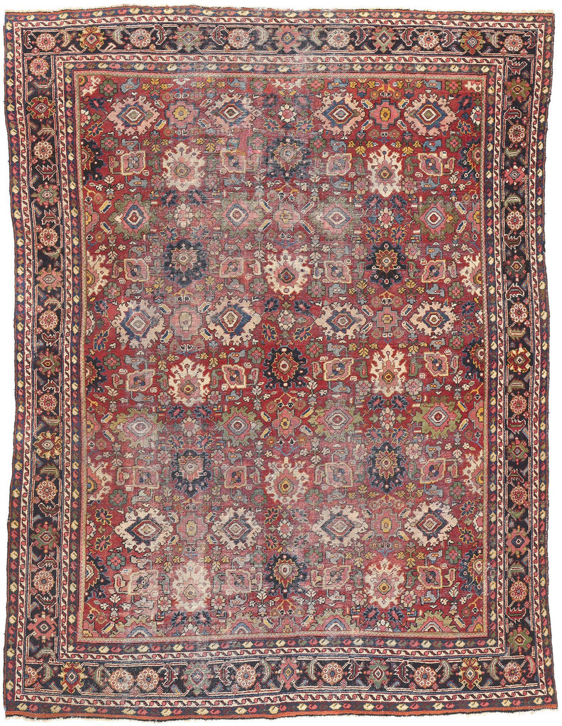 9 x 12 Antique-Worn Persian Mahal Rug 78660