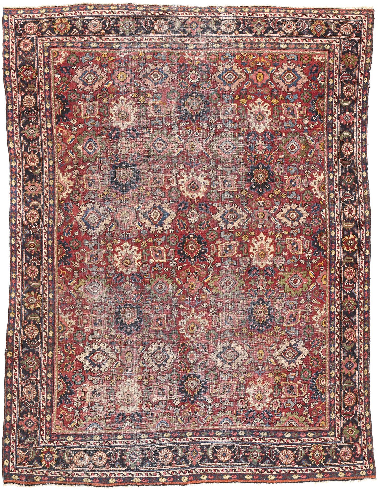9 x 12 Antique-Worn Persian Mahal Rug 78660