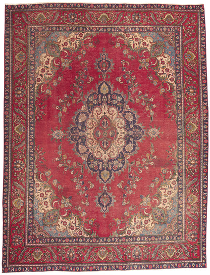 10 x 13 Antique-Worn Persian Tabriz Rug 78088