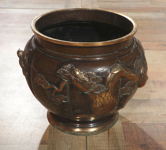 Antique Meiji Bronze Jardiniere Planter