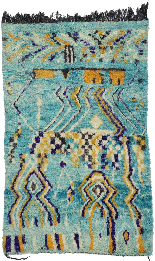 5 x 8 Vintage Aqua Boujad Moroccan Rug 20711