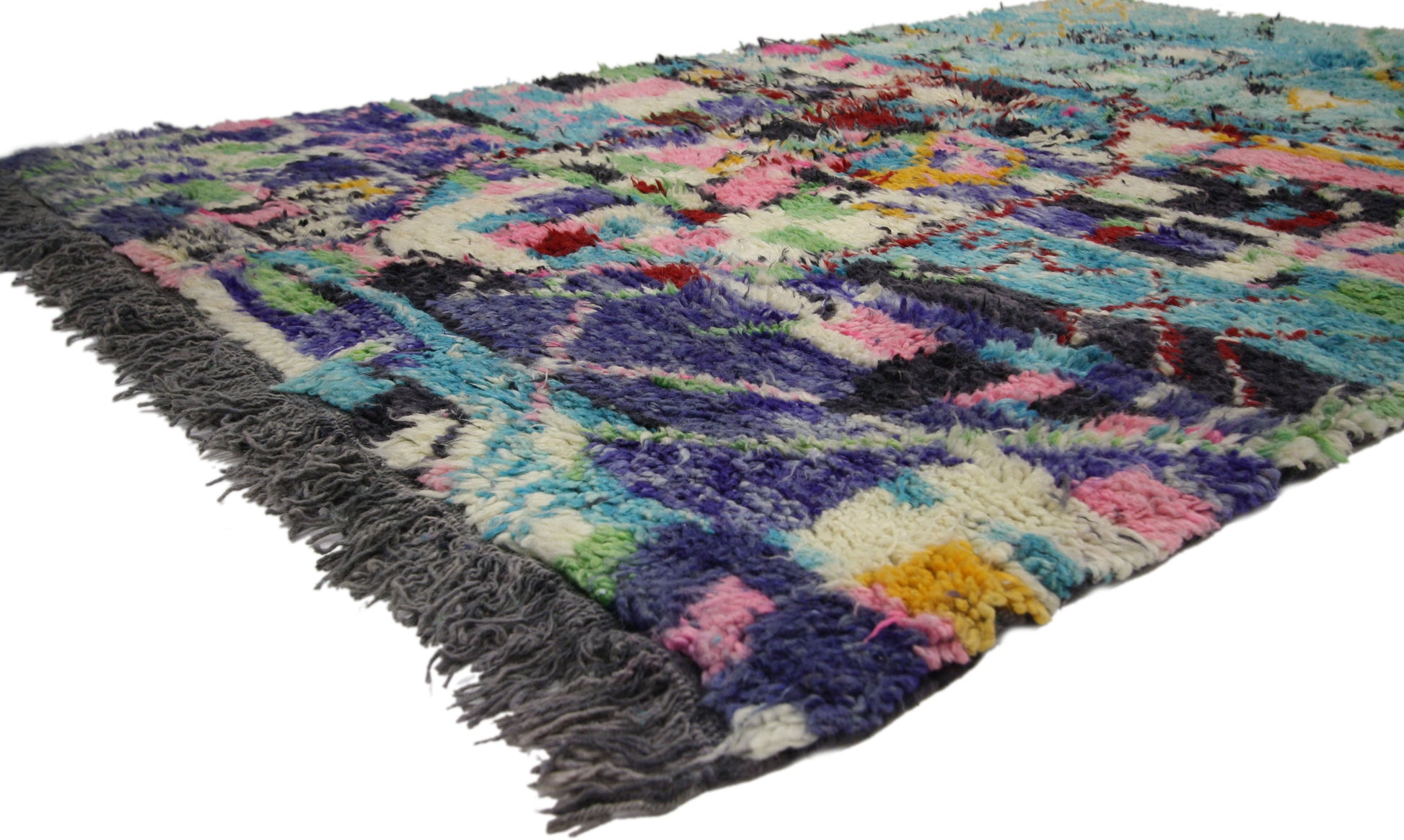 5 x 8 Vintage Aqua Boujad Moroccan Rug 20714