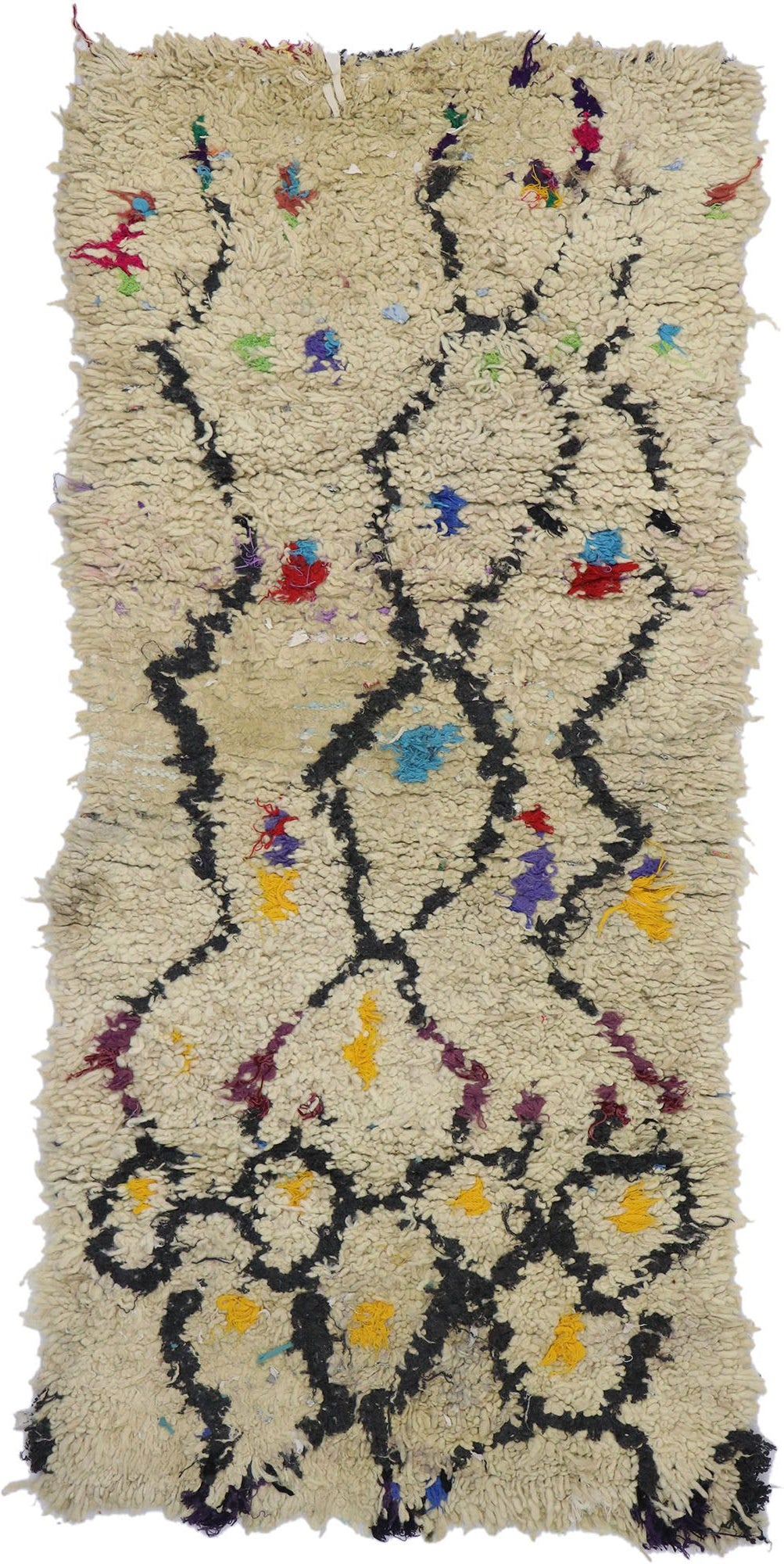 3 x 6 Vintage Boucherouite Moroccan Rug 21594