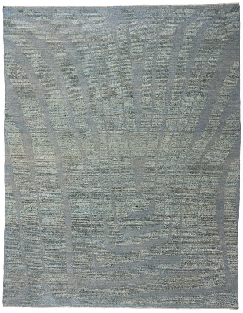 8 x 11 Biophilic Blue Moroccan High-Low Rug 81057