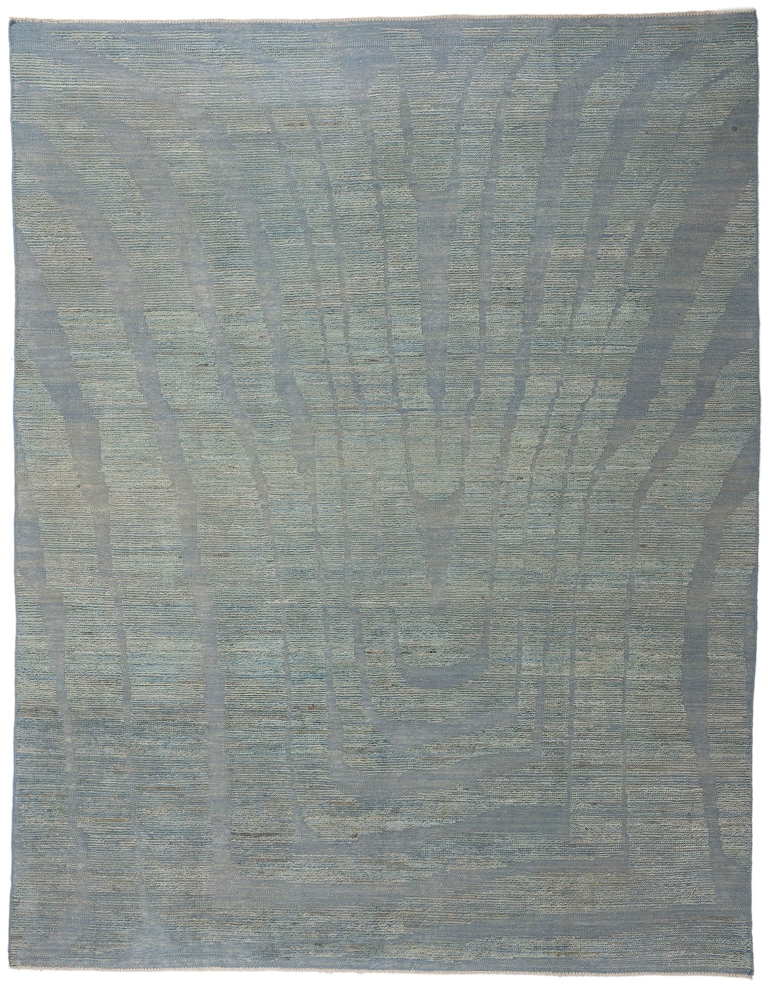 8 x 11 Biophilic Blue Moroccan High-Low Rug 81057