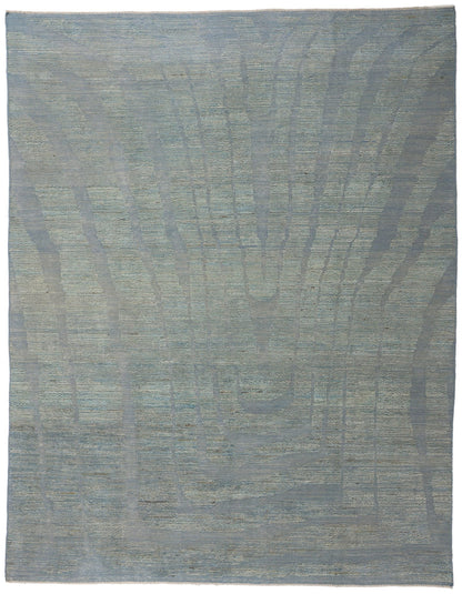 8 x 11 Biophilic Blue Moroccan High-Low Rug 81057