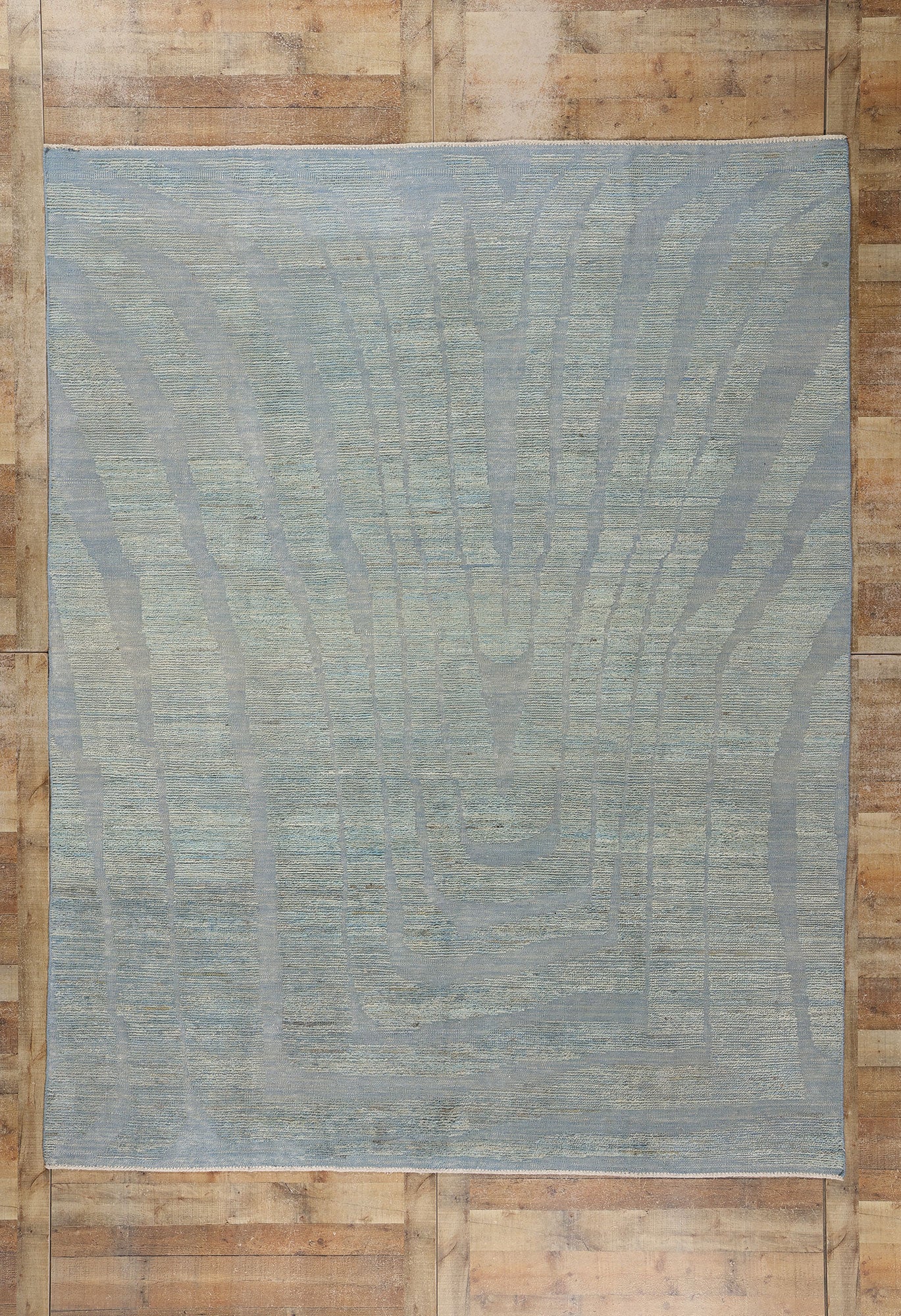 8 x 11 Biophilic Blue Moroccan High-Low Rug 81057