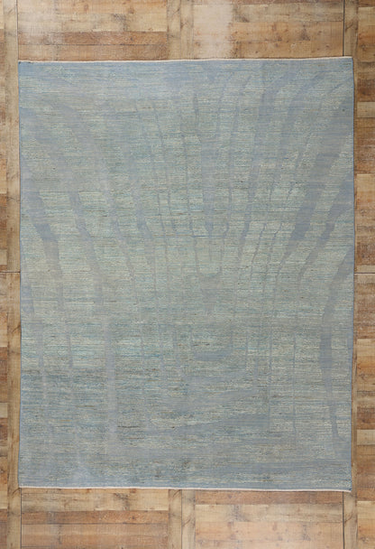 8 x 11 Biophilic Blue Moroccan High-Low Rug 81057