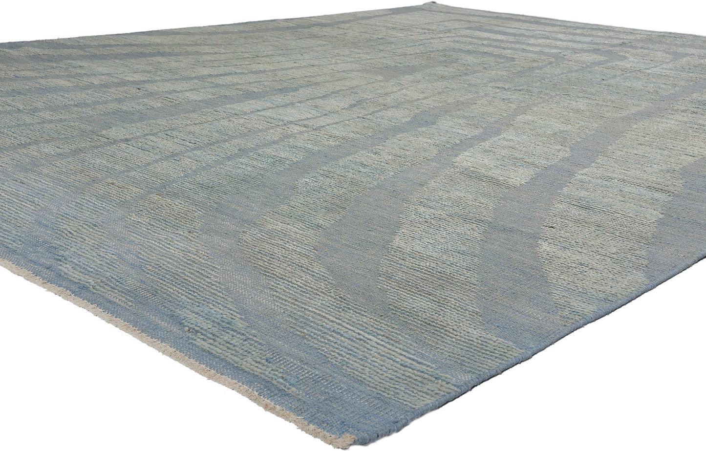 8 x 11 Biophilic Blue Moroccan High-Low Rug 81057