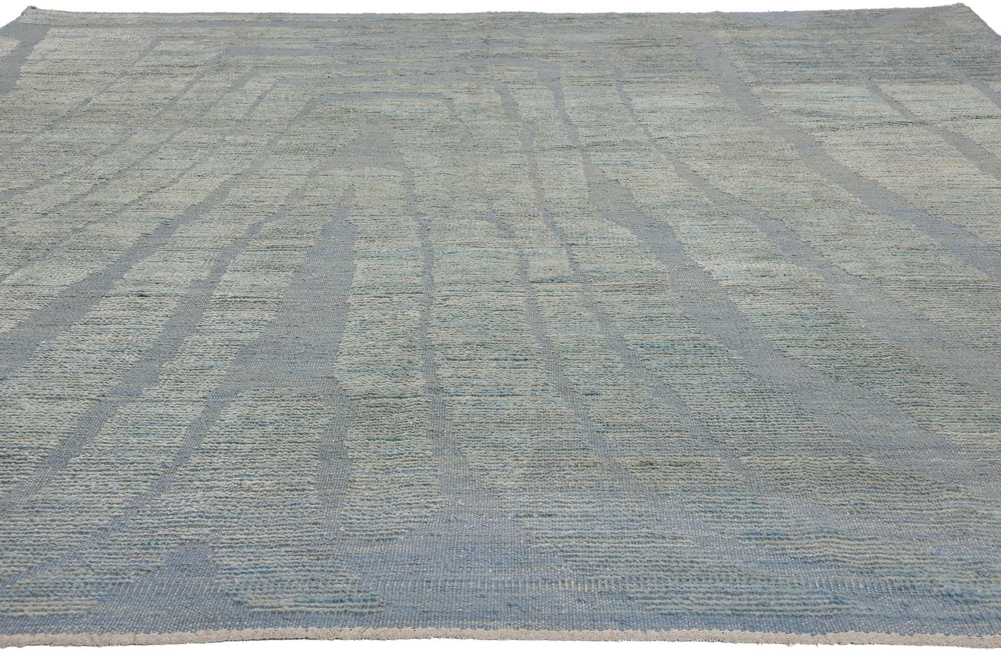 8 x 11 Biophilic Blue Moroccan High-Low Rug 81057