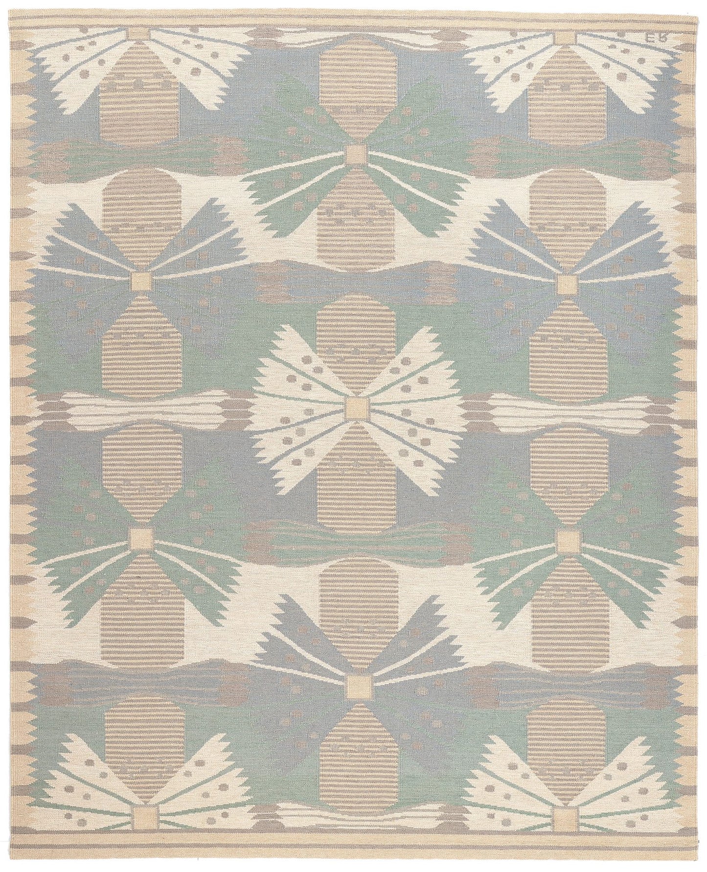 9 x 12 Scandinavian Modern Swedish Inspired Kilim Rug 30978