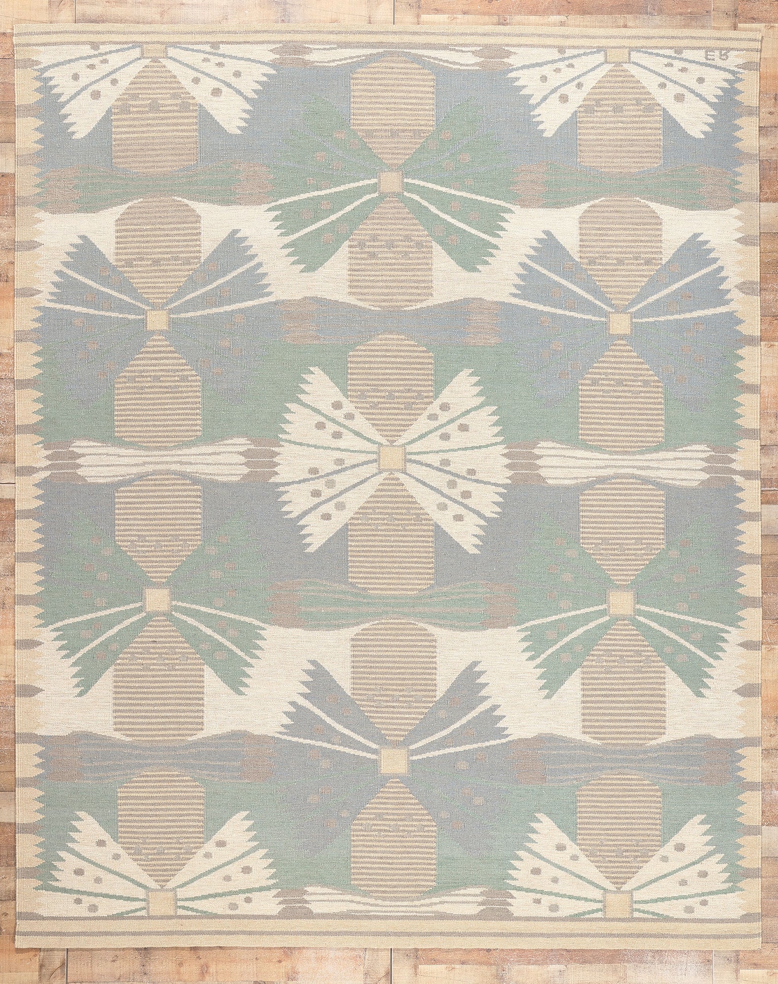 9 x 12 Scandinavian Modern Swedish Inspired Kilim Rug 30978