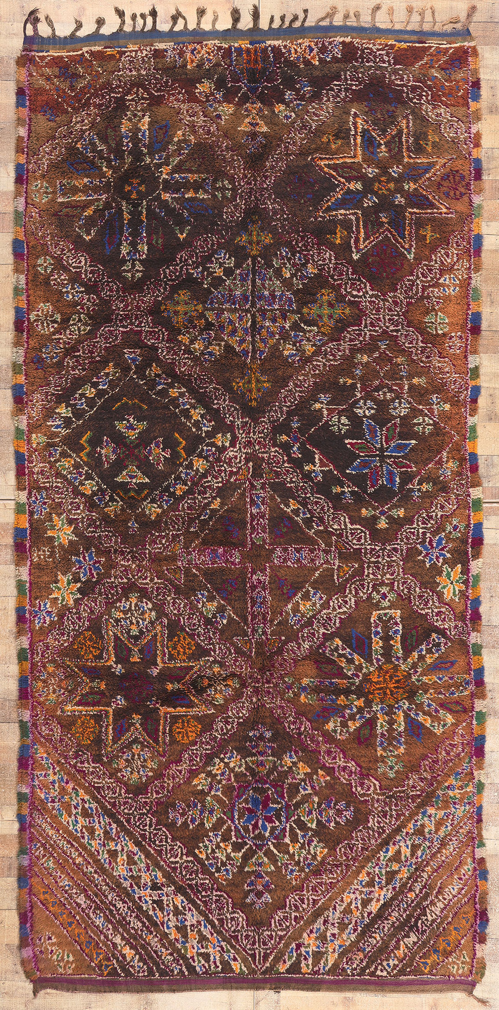 6 x 12 Vintage Brown Beni MGuild Moroccan Rug 20730