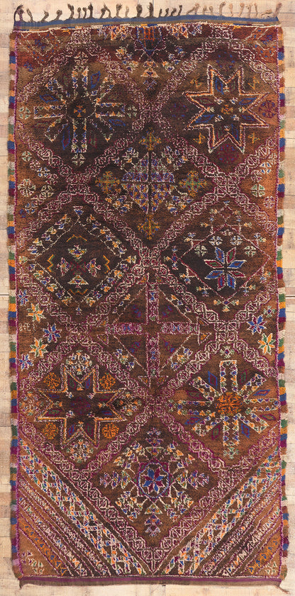 6 x 12 Vintage Brown Beni MGuild Moroccan Rug 20730