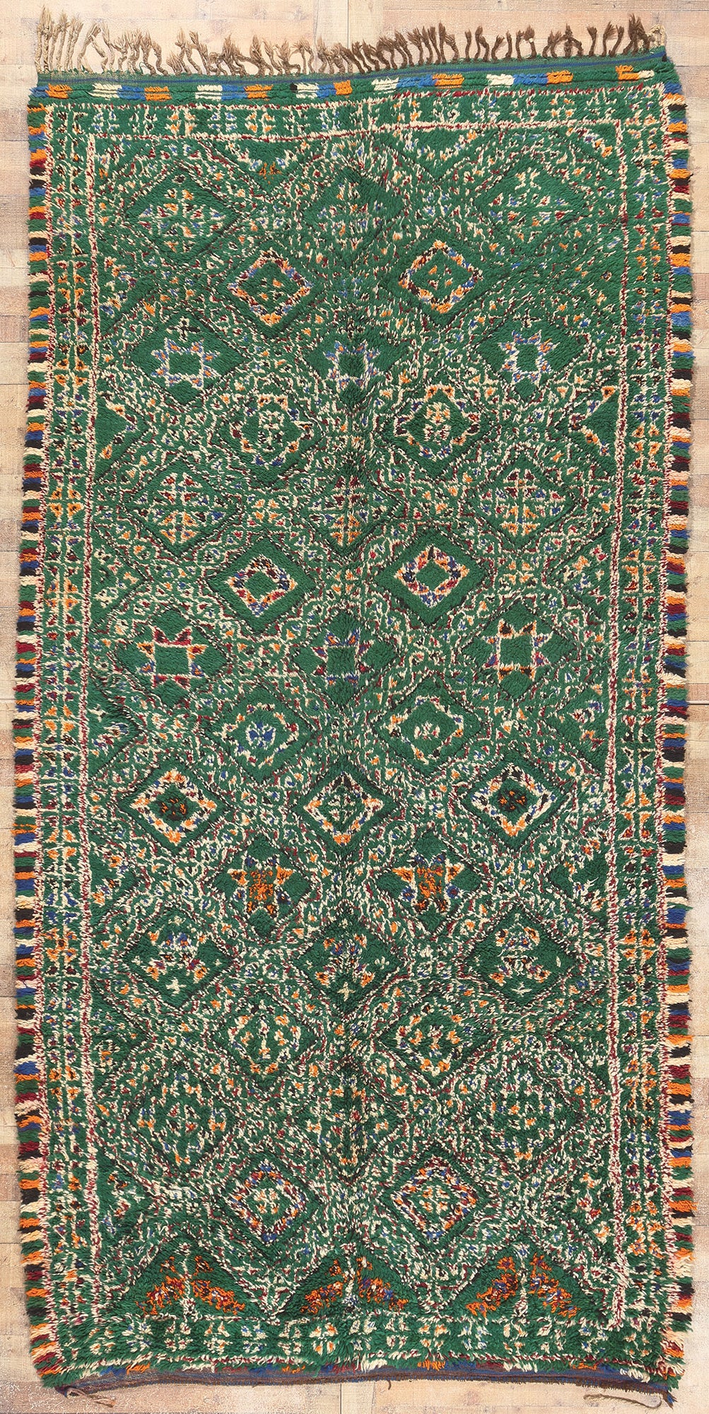 6 x 13 Vintage Green Beni MGuild Moroccan Rug 20662
