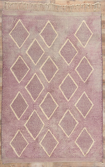7 x 10 Modern Beni Mrirt High-Low Moroccan Rug 21045