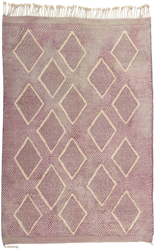 7 x 10 Modern Beni Mrirt High-Low Moroccan Rug 21045