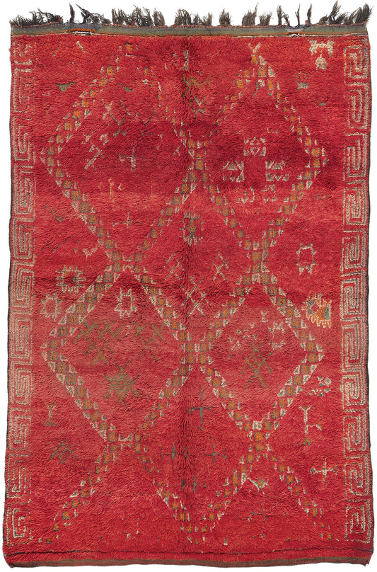 6 x 8 Vintage Red Beni MGuild Moroccan Rug 20153