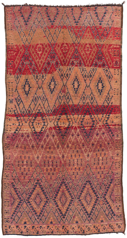 5 x 10 Vintage Purple Beni MGuild Moroccan Rug 21346