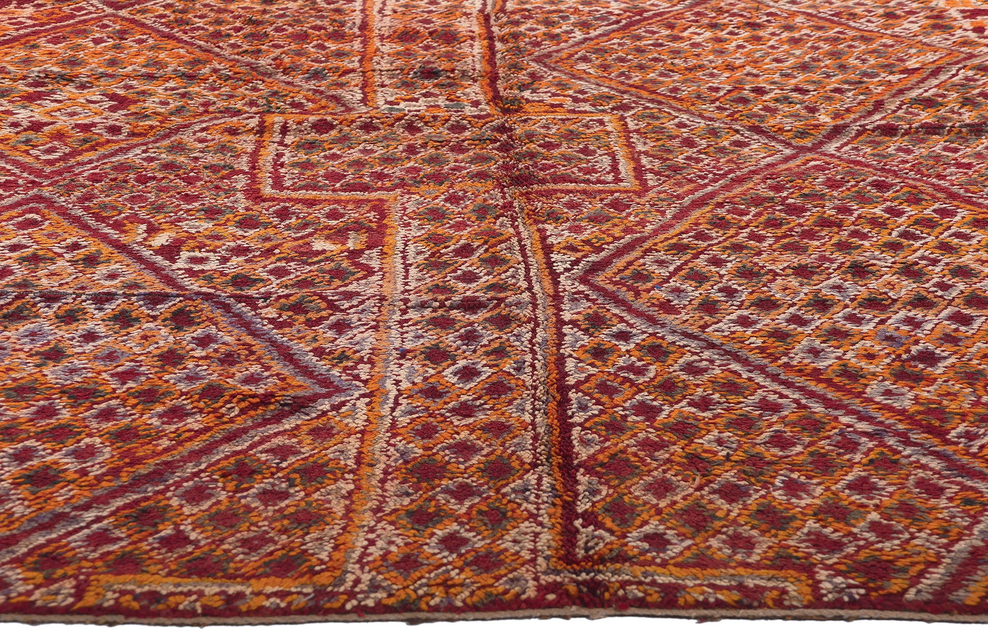 6 x 11 Vintage Orange Beni MGuild Moroccan Rug 21264