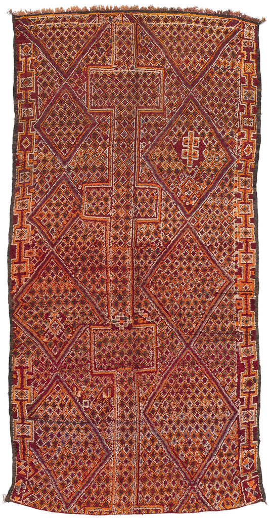 6 x 11 Vintage Orange Beni MGuild Moroccan Rug 21264