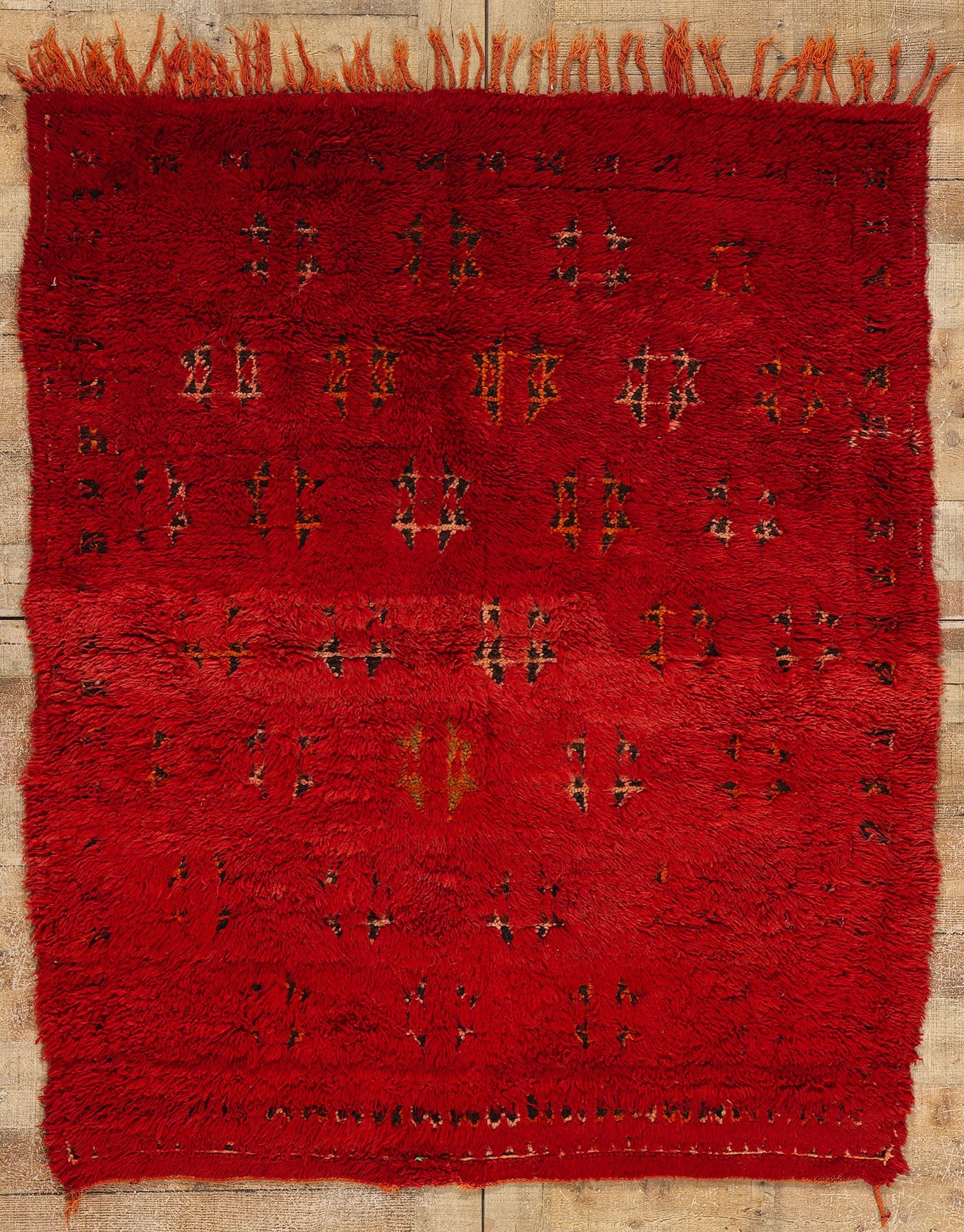 5 x 6 Vintage Red Beni MGuild Moroccan Rug 21796