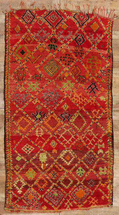 5 x 9 Vintage Red Beni MGuild Moroccan Rug 21746