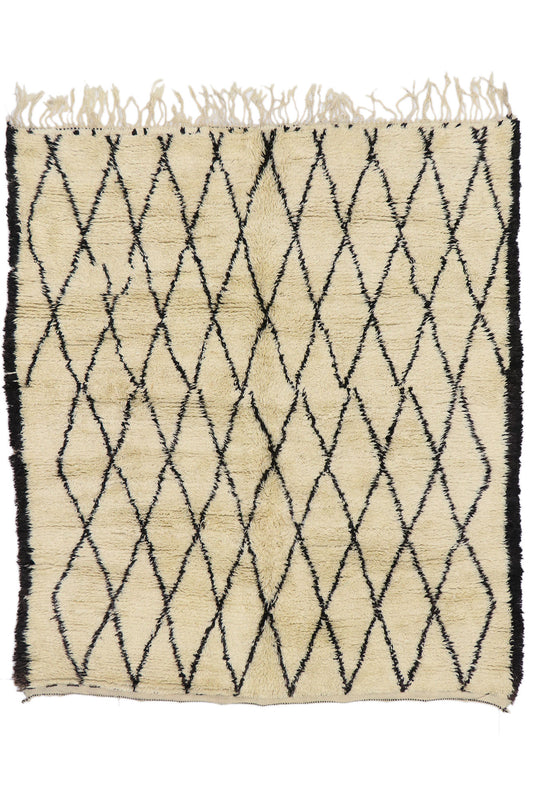 6 x 7 Vintage Moroccan Beni Ourain Rug 21349