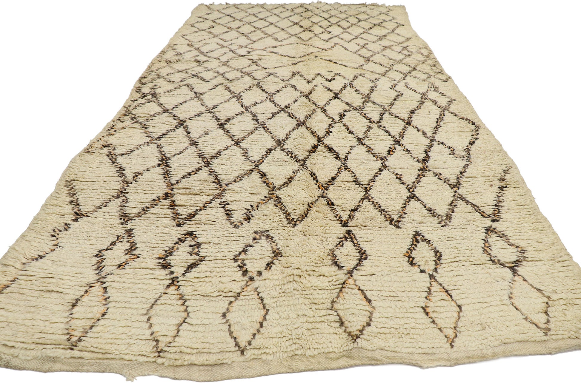 7 x 13 Vintage Moroccan Beni Ourain Rug 21348