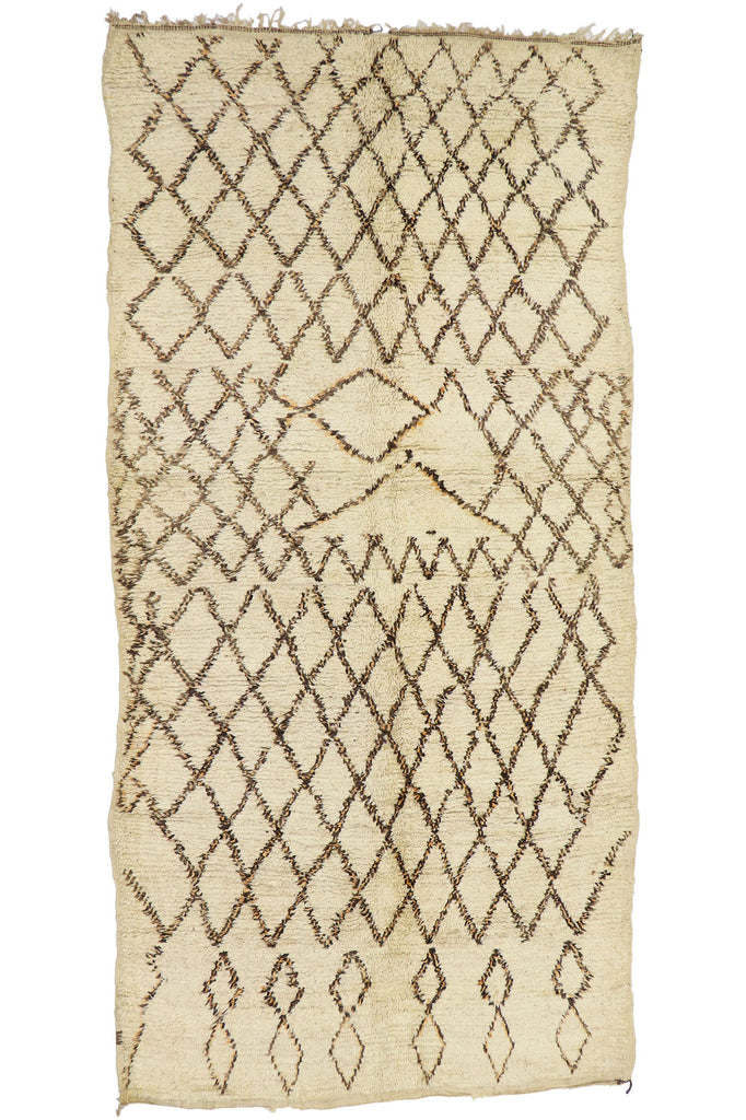 7 x 13 Vintage Moroccan Beni Ourain Rug 21348