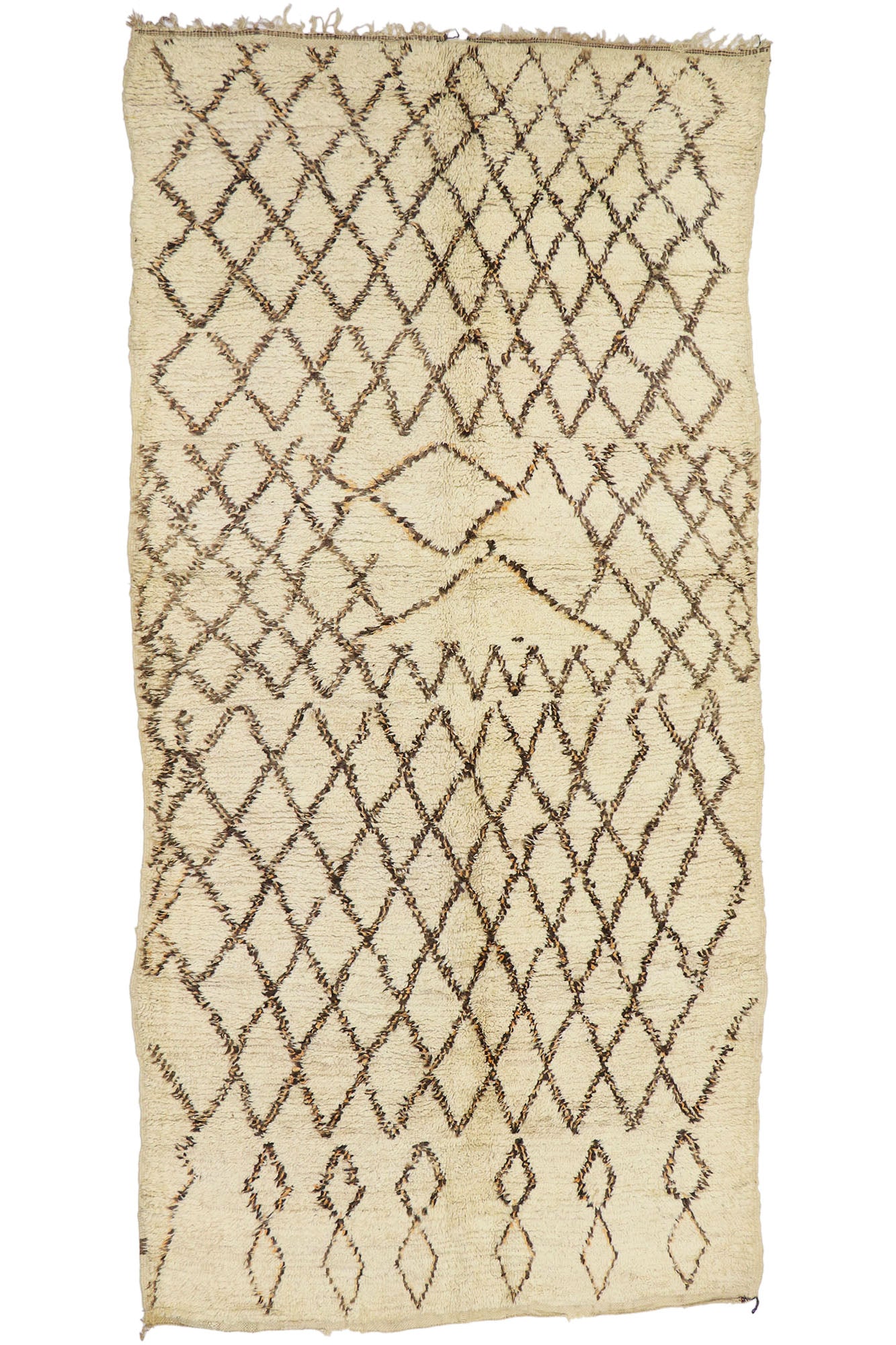 7 x 13 Vintage Moroccan Beni Ourain Rug 21348