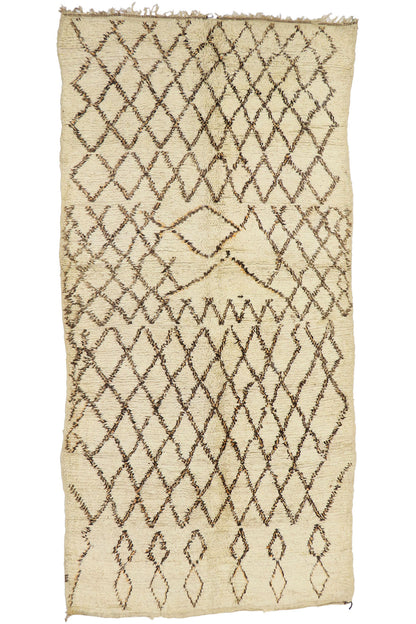 7 x 13 Vintage Moroccan Beni Ourain Rug 21348