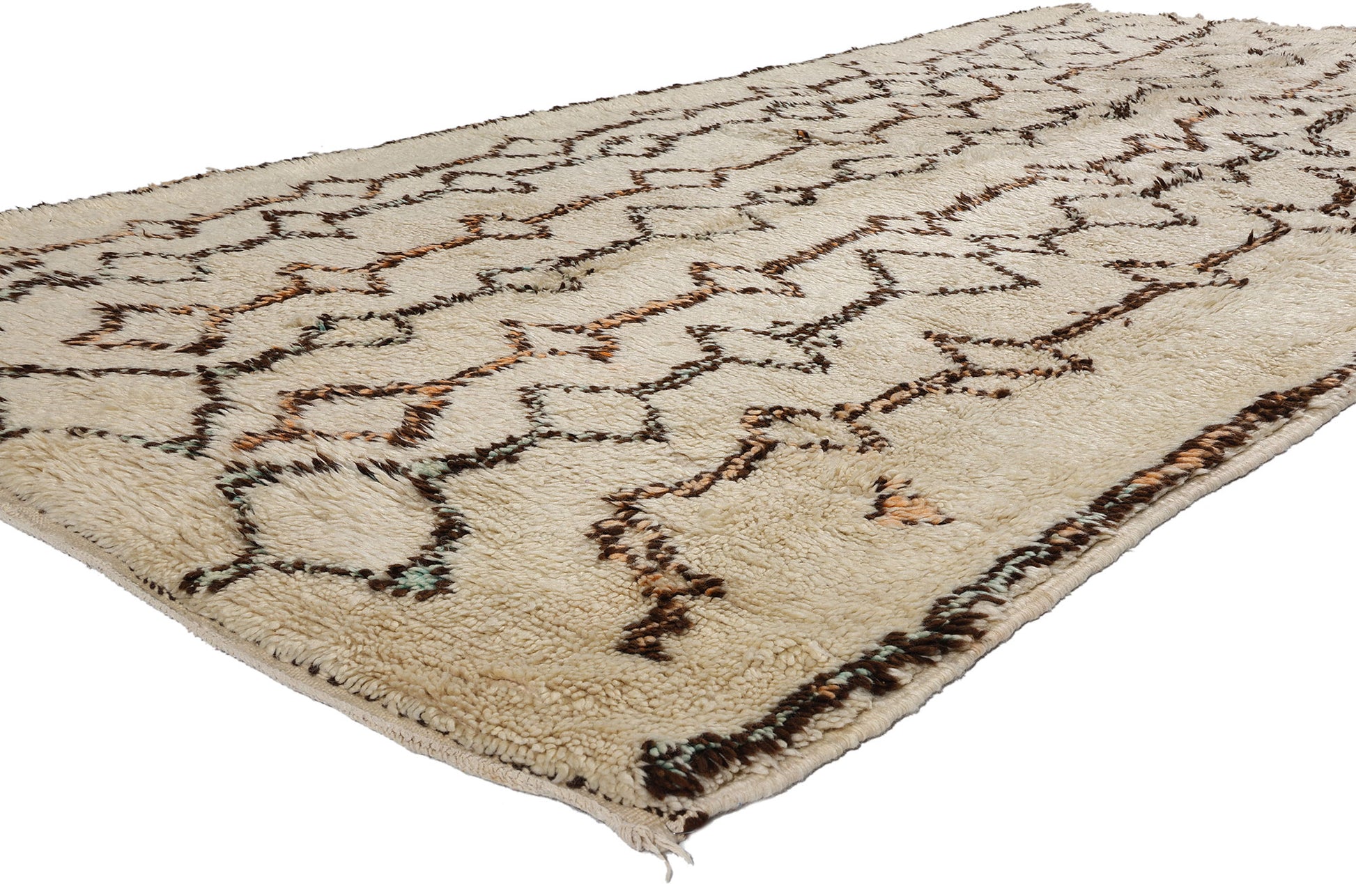 5 x 10 Vintage Neutral Moroccan Beni Ourain Rug 21789
